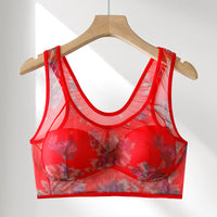 Women's Middle-aged And Elderly Vest Plus Size Comfort Mesh Wireless Bra