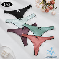 Comfortable Breathable Traceless Solid Color Bow Women's Underwear