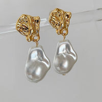 Silver Needle Irregular Shaped Bright Ear Studs