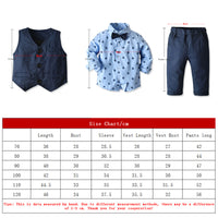 Vest Printed Shirt Long-sleeved Trousers Tuxedo Three-piece Suit Multi-color Children's Suit Caiyuanbao