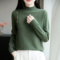 Semi-high Collar Knitted Women's Innerwear Base Sweater