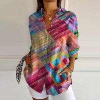 Printed Autumn Leisure Loose Shirt Women's Top