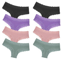 Rib Cotton Underwear Lace Sexy Pure Mid-waist French Style Women's Briefs