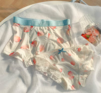 Peach Flavor Couple Underwear Sweet Baby Sweet Summer Ice Silk Cotton Suit