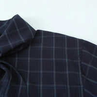 Womens Plaid Poplin Shirt With Scarf-Like Necktie