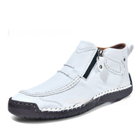Men's Flats Ankle Boots Fashion Casual Side-zipper Boot Temperament Commuter Shoes