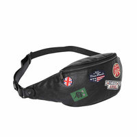 Fashion Leather Young Men's Individual Badge Shoulder Bag Waist Bag