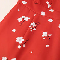 Summer New French-style Sweet Design Slim-fit Puff-sleeve Floral Print Dress