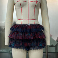 Flounced Wave Solid Color Lolita Low Waisted Shorts