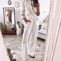 Simple Versatile Relaxed-fit Textured Casual Womens Set