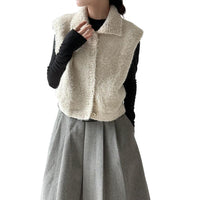 Simple Stand-Up Collar Womens Layered Relaxed Vest