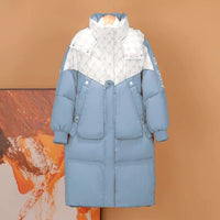Mid-length Quilted Parka Fashionable Warm Hooded Women's Coat