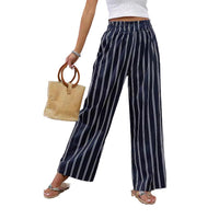 Women's Retro Fashion Casual Striped Trousers