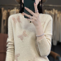 Round Neck Patterned Base Shirt For Women