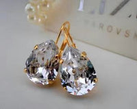 Womens European And American Copper Inlaid Sapphire Ear Clips