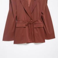 Women's Long-sleeved Suit Jacket With Wide Shoulder Strap And Suit Collar