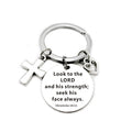 Christian Bible Scripture Pendant Cross Heart Charms Keychain