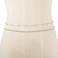 Women's Fashion Round Beads Chain Double-layer Waist Chain