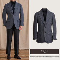 Wool Heavyweight Blazer Vintage Gentleman's Style Slim Fit
