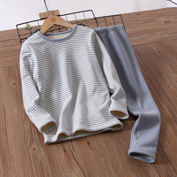 Children's Simple Plus Velvet Thermal Underwear Set