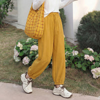 Women's Early Spring New Style Solid Color Japanese-Style Cropped Pants With Two Patch Pockets