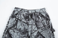 High Street Leaves Camouflage Denim Shorts