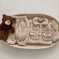 Bear Plush Coat Baby Velvet Pajamas Two-piece Set