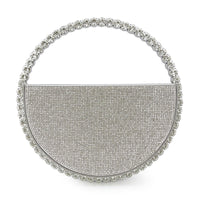 Round Handbag Socialite Rhinestone Evening Bag French Style Formal Gown Evening Bag