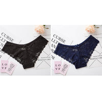 Underpants Women's Low-Waist Lace Sexy Hot Full Transparent Girl's Seamless Briefs Cover Buttocks Big Size