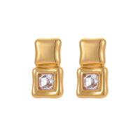 18K Gold Vacuum-Plated High-End Designer Earrings
