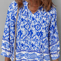 Blue Bohemian Print Leading Shirt Viscose