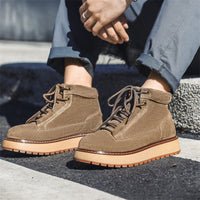 Genuine Leather Casual Platform Worker Boot British Retro Ankle Boots
