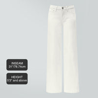 Mid-to-low-rise High-elasticity Soft Hip-lifting Wide-leg Straight Denim Jeans