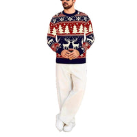 Mens Casual Crew-Neck Long-Sleeve Sweatshirt With A Printed Design