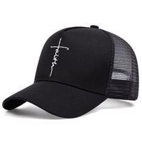 Cross English Embroidery Breathable Baseball Cap