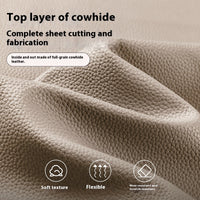 Self-closing First Layer Cowhide Long Wallet