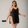 Plus-size Satin Chiffon Camisole Pajamas For Women Sexy Lace Nightgown With V-neck Summer Loungewear