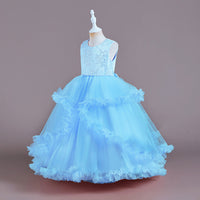 Children's Mesh Puffy Sleeveless Dress