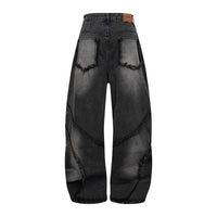 Heavy Industry Washed Old Straight Loose Wide-leg Draggle-tail Trousers