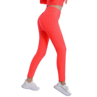Bubble Yoga Pants Jacquard High Elastic Sports Gym Pants