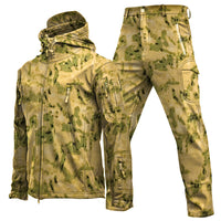 Outdoor Shark Skin Soft Shell Jacket Suit Men