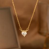 Fashionable Minimalist Internet-celebrity-style Versatile Single-diamond Pendant Necklace