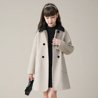 Western Style Woolen Coat Mid-length Padded Coat