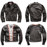 Men's Genuine Leather Stand Collar Slim Motorcycle Suit