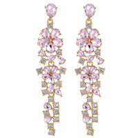 Colorful Zircon Temperament Prosperous Tassel Earrings