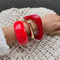 Irregular Red Acrylic Resin Bracelet