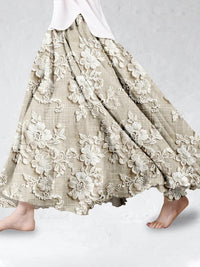 SpringSummer Fashion New Arrival Womens Big-Flared 3D Printed Skirt