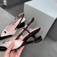 New Special-interest Design Special-shaped Root Lace-up High Heels Female