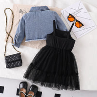Spring And Autumn Children's Fashion Gauze Skirt Set