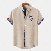 Ocean Fish Pattern Lapel Loose Casual Short Sleeve